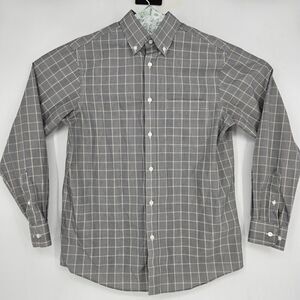 Roundtree & Yorke Shirt Mens Small Black Brown EZ Gold Label Non Iron Button S